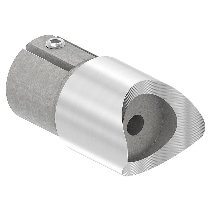 Anschlussstück 90°, Anschluss oben: 42,4mm, V2A