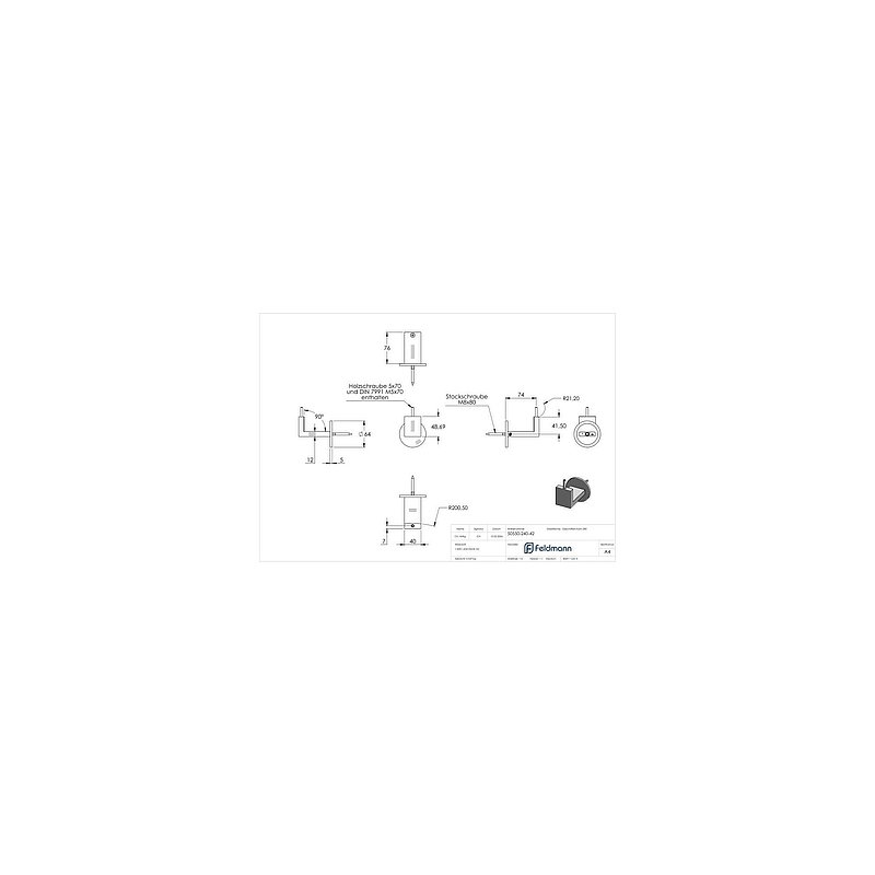 Sensa Design 1, pour tube 42,4mm, V2A