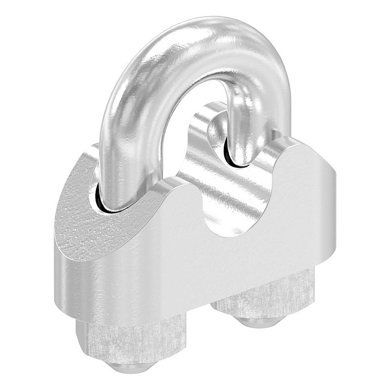 Serre-câble avec étrier pour câble 6mm, V4A