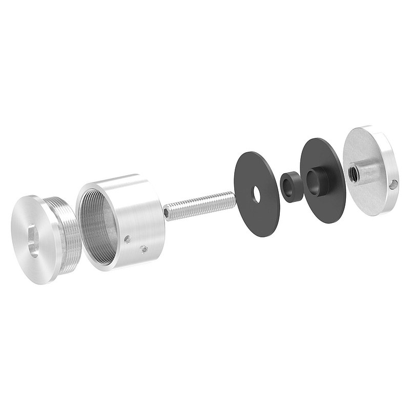 Point de fixation 52mm, plat, réglable, V2A