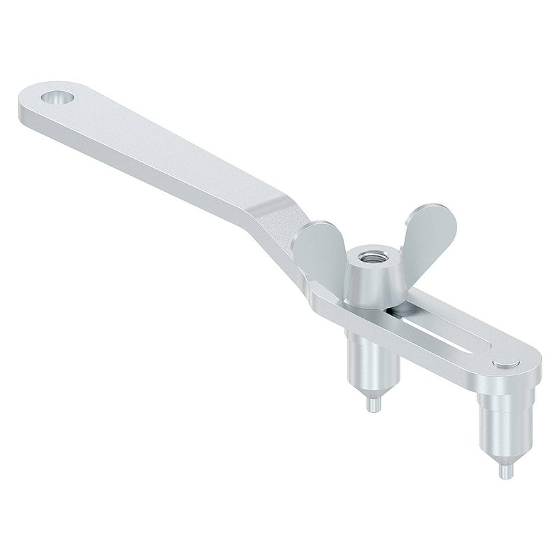 Set with double roller carriages for sliding glass doors, AISI304