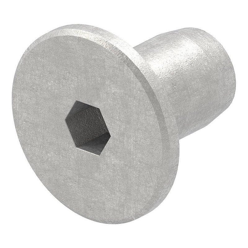 Hülsenmutter mit Flachkopf und ISK, M8, V2A