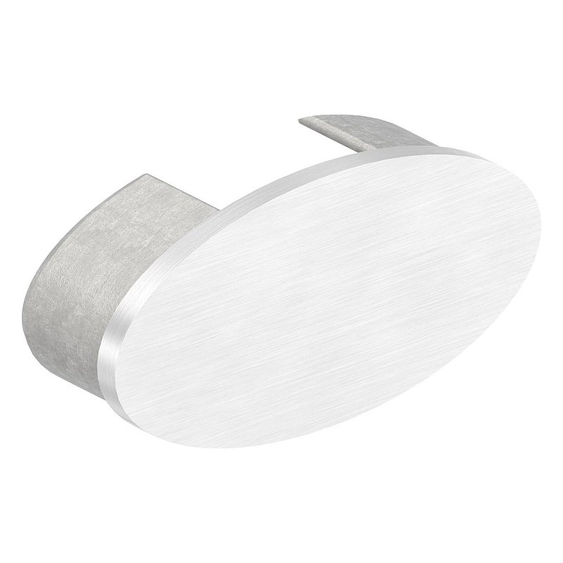 Endkappe, flach, für Oval-Nutrohr, V2A