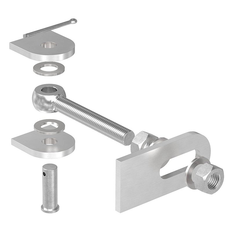 Gond 180° réglable, filetage M20, V2A