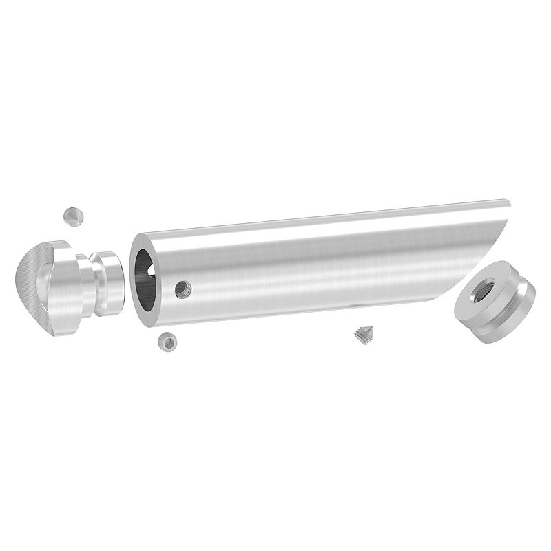 Support de tube incliné, avec raccordement en tube de Ø 33,7mm, V2A