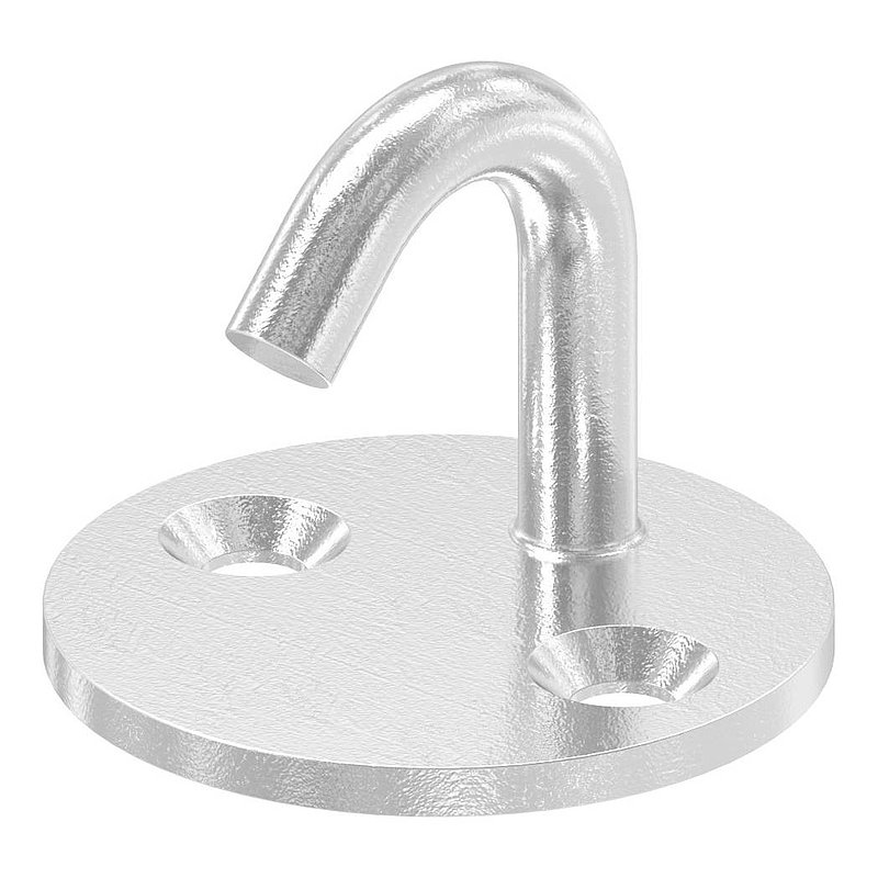 Fixing eye/hook with round plate AISI316