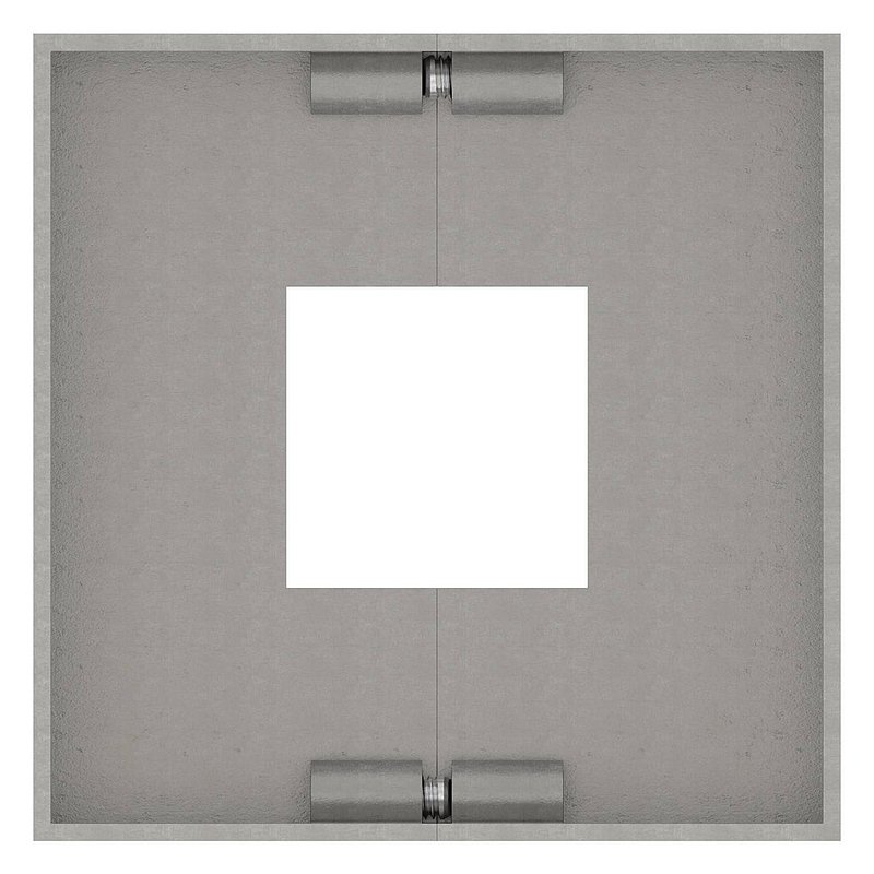 Rosace de recouvrement, 109x109x25mm, carré, en deux parties, V2A