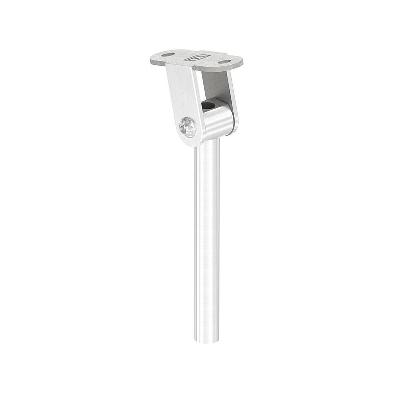 Pin with connecting plate and joint for LED handrail, AISI304