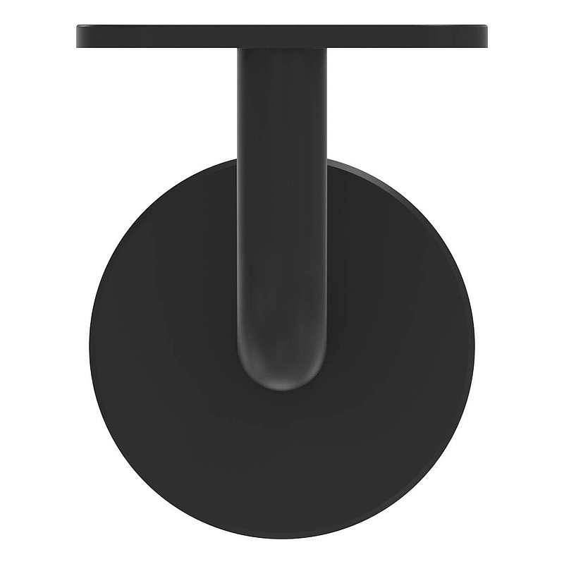 Handrail holder with flat plate, (round plate and bracket welded), V2A coated in RAL 9005