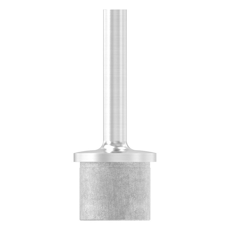 Rohrabschlussstopfen mit Stift Ø 12mm für Rohr 42,4x3,0mm, V2A