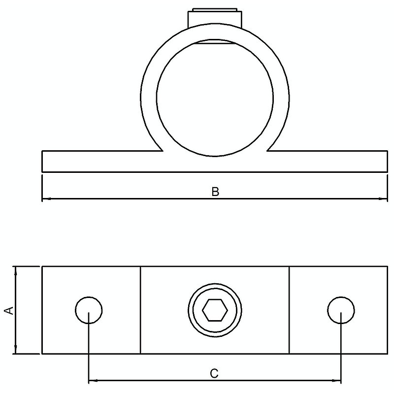 Bracket, for pipe Ø 33.7mm