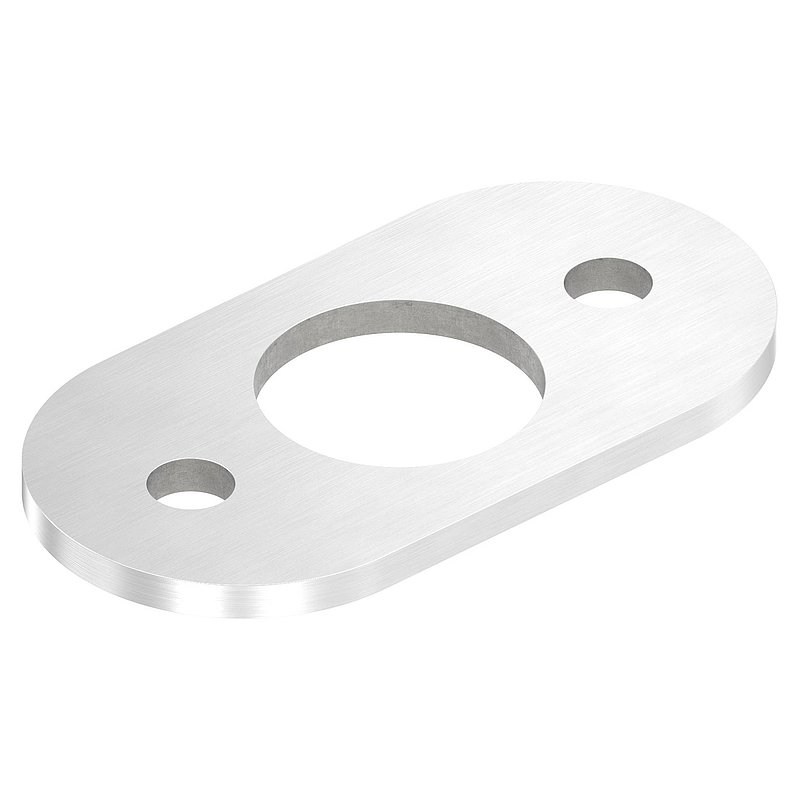 Plaque d'ancrage, 125x65x6mm, avec ponçage longitudinal, V2A