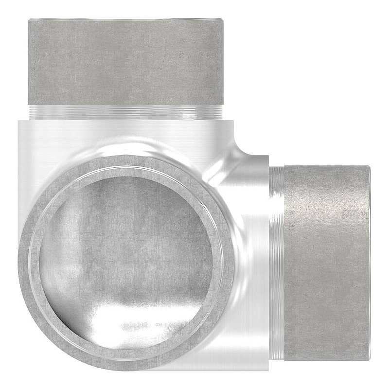 Ecke 90° mit Abgang, für Rohr 42,4x2,0mm, V2A