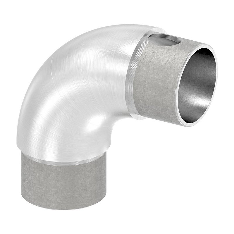 Tube coudé à 90°, réglable, pour tube Ø 42,4x2,0mm, V4A