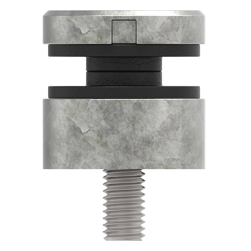 Glass point holder 30mm, connection: flat, raw zinc