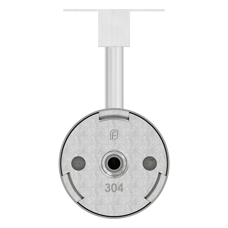 Handrail bracket for LED handrail (round plate and bracket welded), AISI304