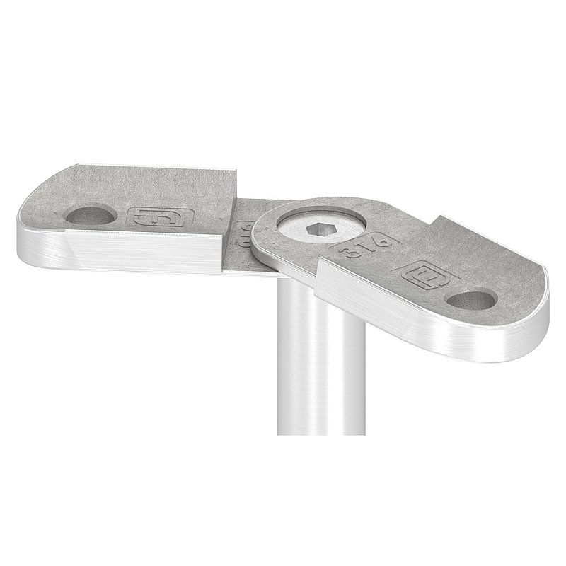 plaque de raccordement de mains courantes réglable, 42,4mm, V4A