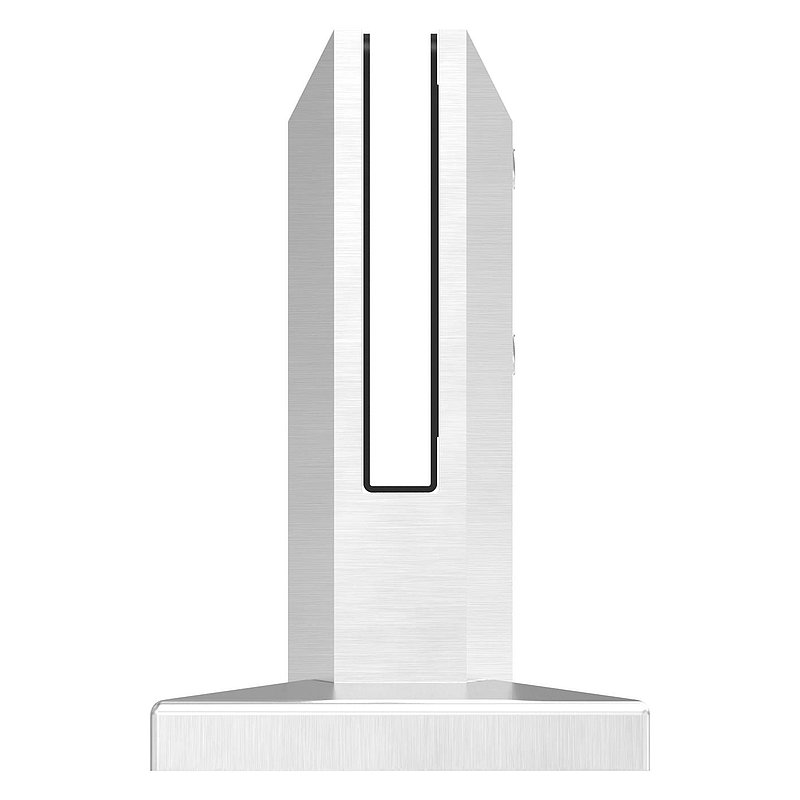 Pince à verre fixées au sol angulaire, pour verre ép. 12 - 12,76mm, V4A