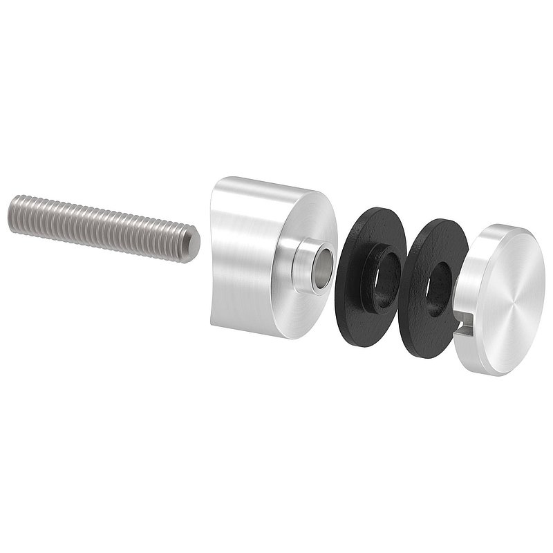 Glaspunkthalter 30mm, Anschluss: 42,4mm, V4A