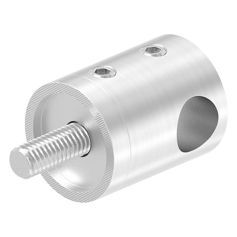 Querstabhalter für geraden Anschluss, 10,2mm Bohrung,V2A