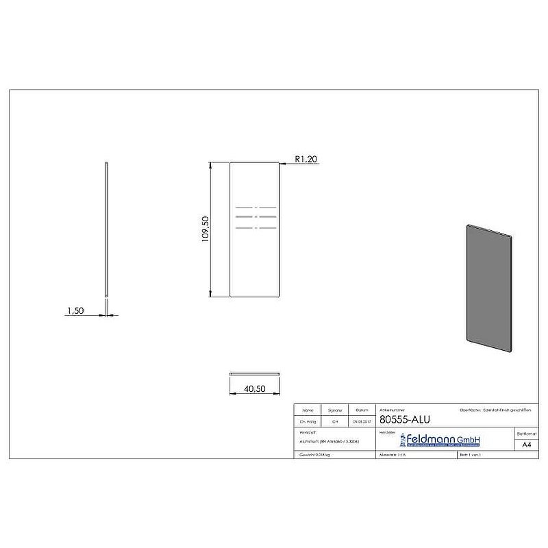 Endkappe für Aluprofil 80400-ALU