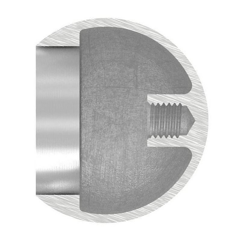 Rohrabschlusskugel hohl für 33,7mm Rohr, mit M8