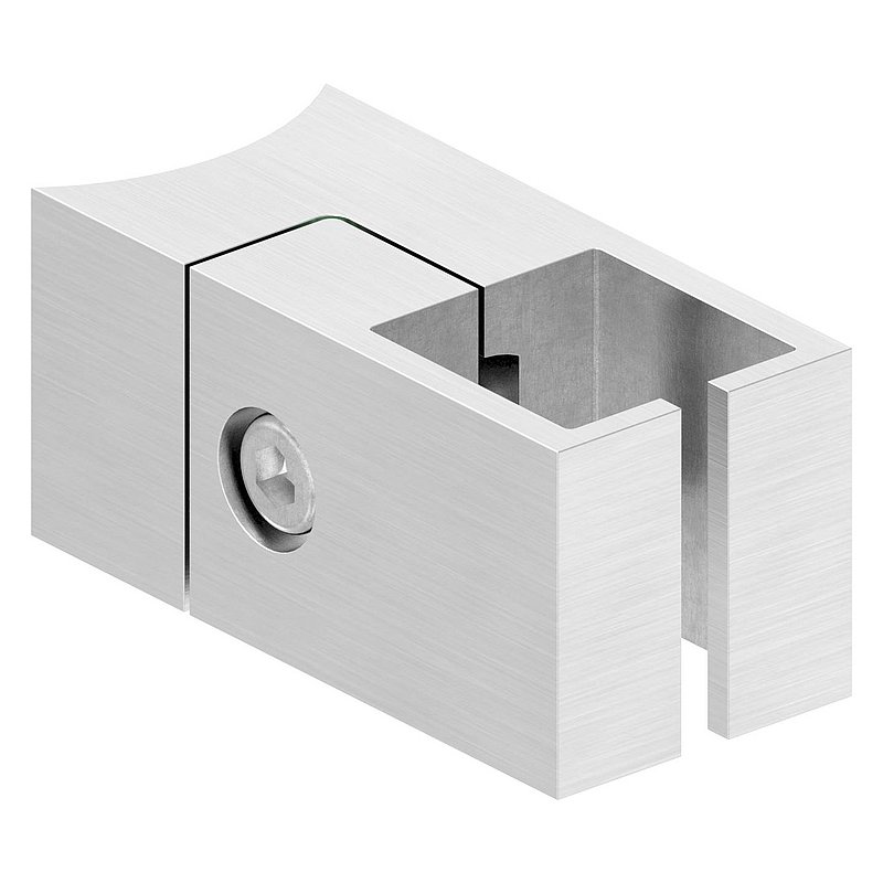 Halter für quadratisches Klemmprofil 20x20mm, Anschluss: 42,4mm, V2A
