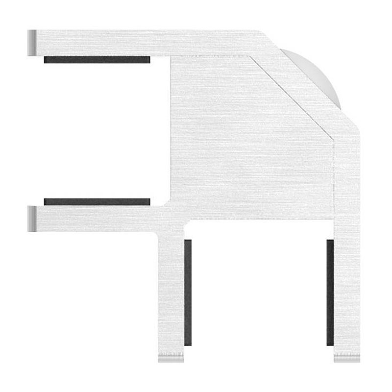 90° glass leveller for all-glass railings, for glass 20.76 - 21.52 mm