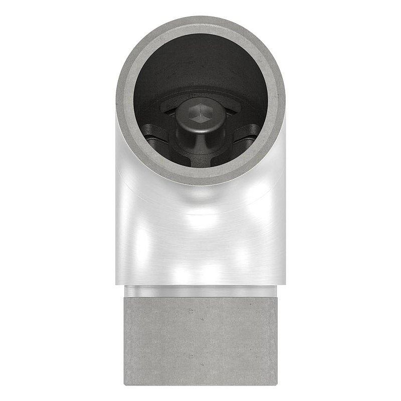 Adjustable tube bend, hollow for cable entry, for 42.4x2.0mm, AISI304