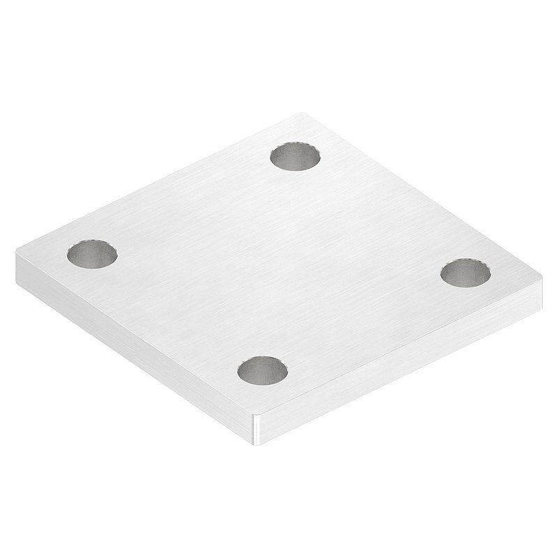 Anchor plate, 100x100x10mm, with longitudinal grinding, AISI304