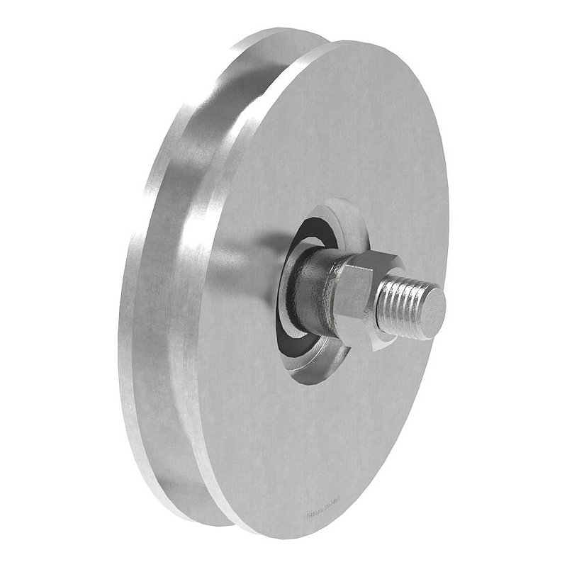 Sliding door roller with U-groove