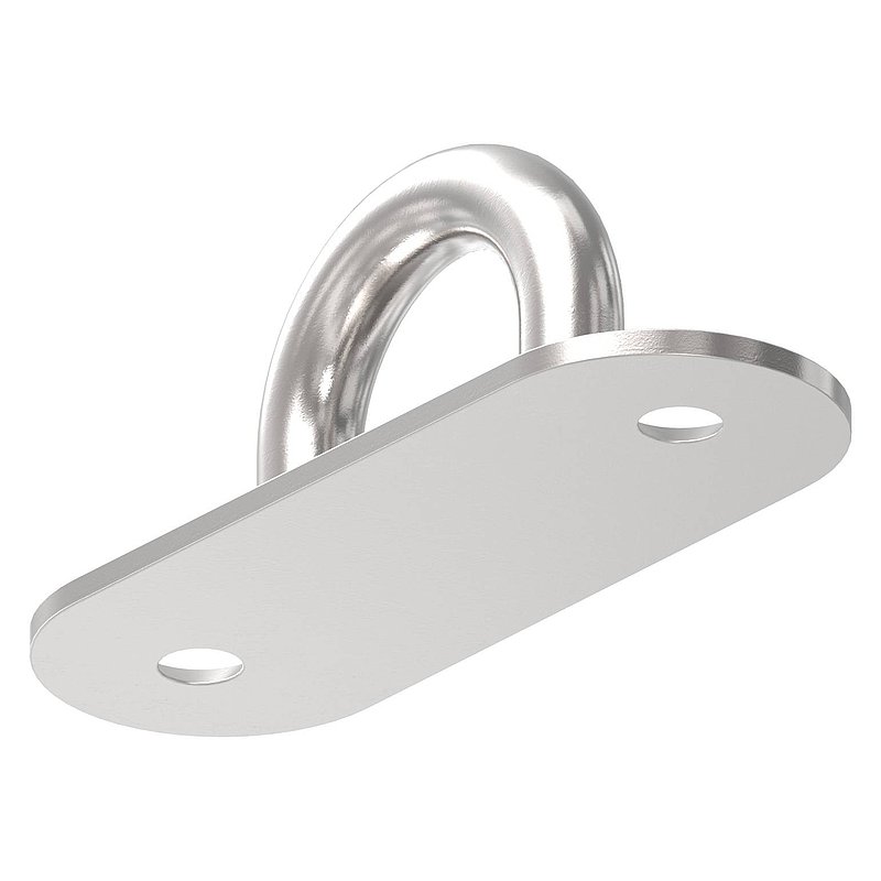 Fixing eyelet with oval plate AISI316