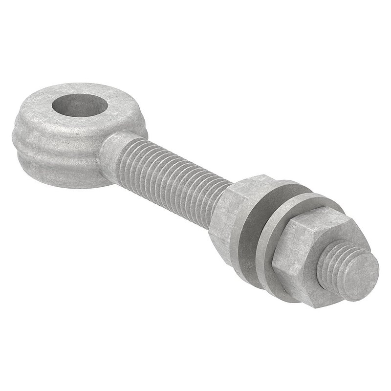 Boulon à œil pour gond à souder 121-M12, acier galvanisé à chaud