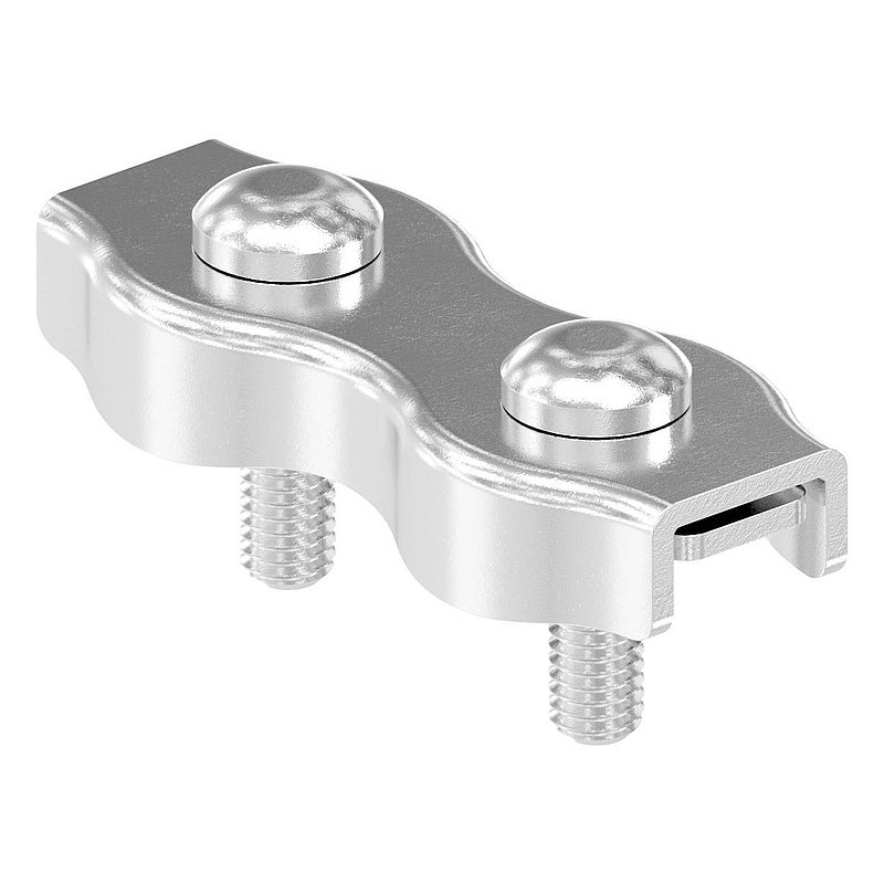 Serre-câble plat double pour câble 6mm, V4A