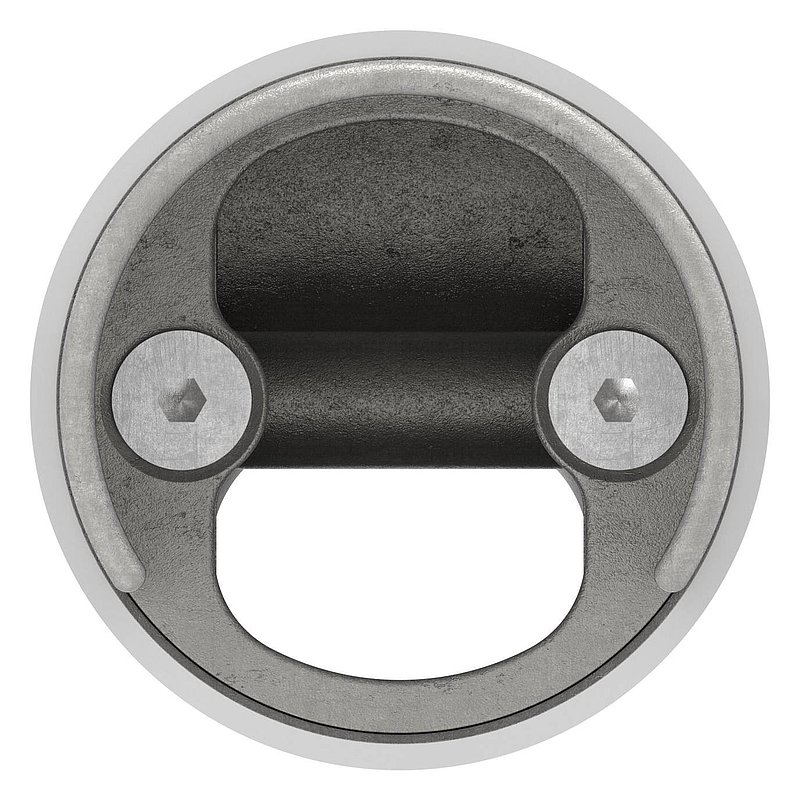 Hinge connector for LED slotted tube 42.4mm, AISI304
