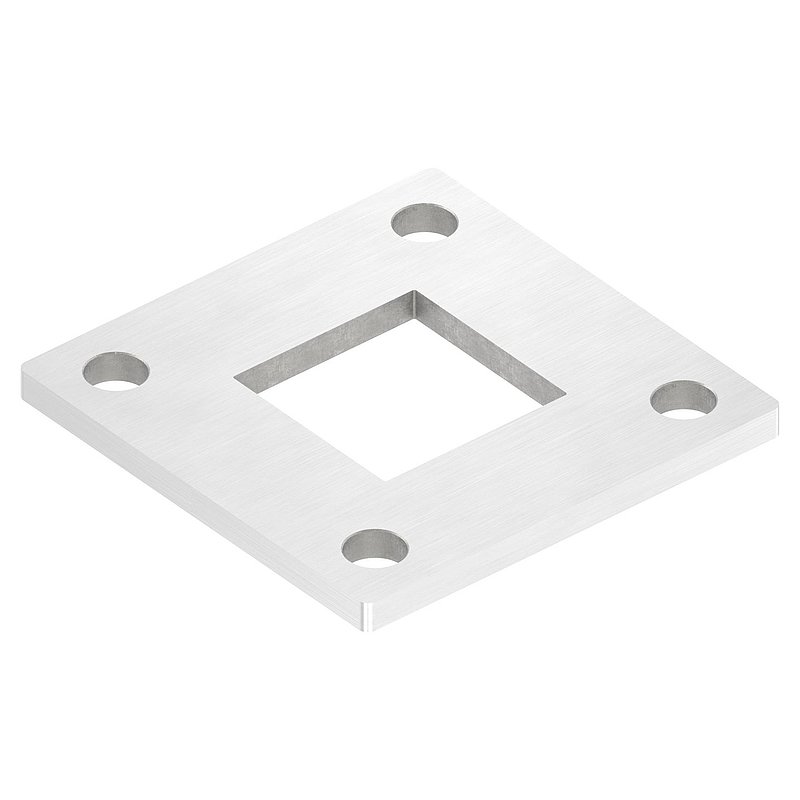 Anchor plate, 92x92x6mm, with longitudinal grinding, AISI304