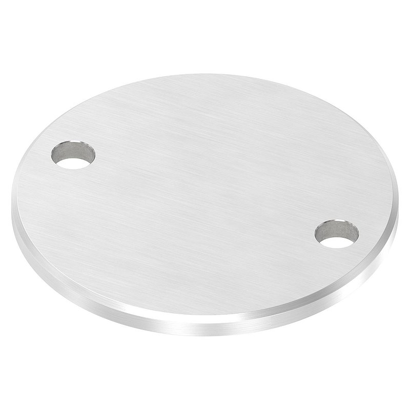 Anchor plate Ø 100x6mm, with longitudinal grinding and chamfer, AISI304