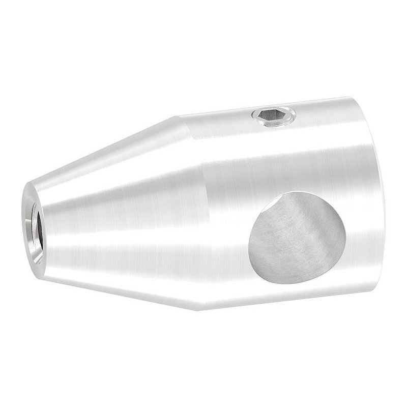 Support de lisse transversale avec taraudage M6, perçage Ø 10,2mm, V2A