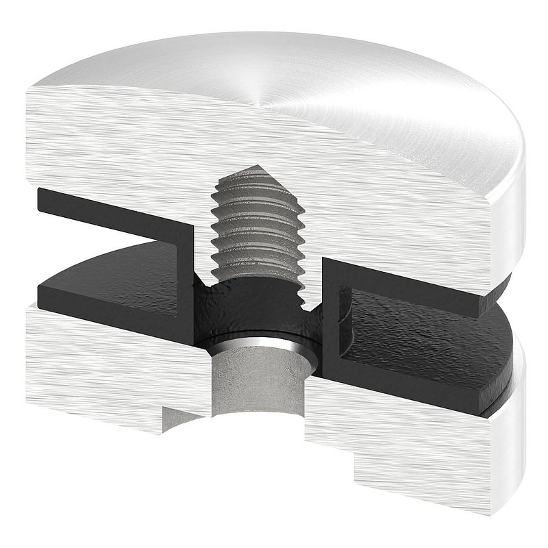 Point de fixation 40mm, jonction: droite, V2A
