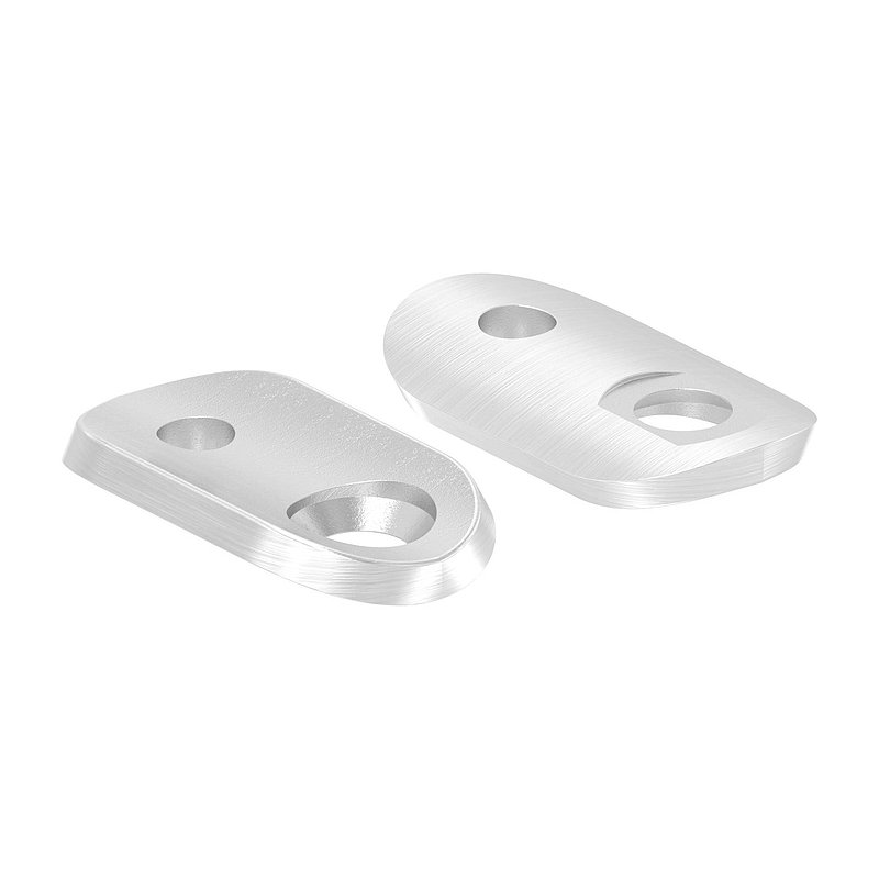 End handrail mounting plate for 42.4 mm pipe, AISI304
