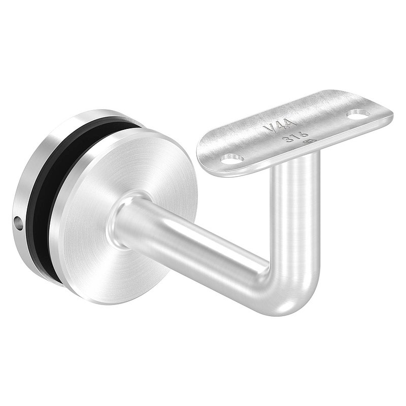 Handlaufhalter für Glas, Handlaufanschlussplatte 42,4mm, V4A