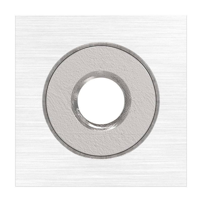 Rohrabstandshalter eckig 25x25mm - für gerade Flächen, V2A