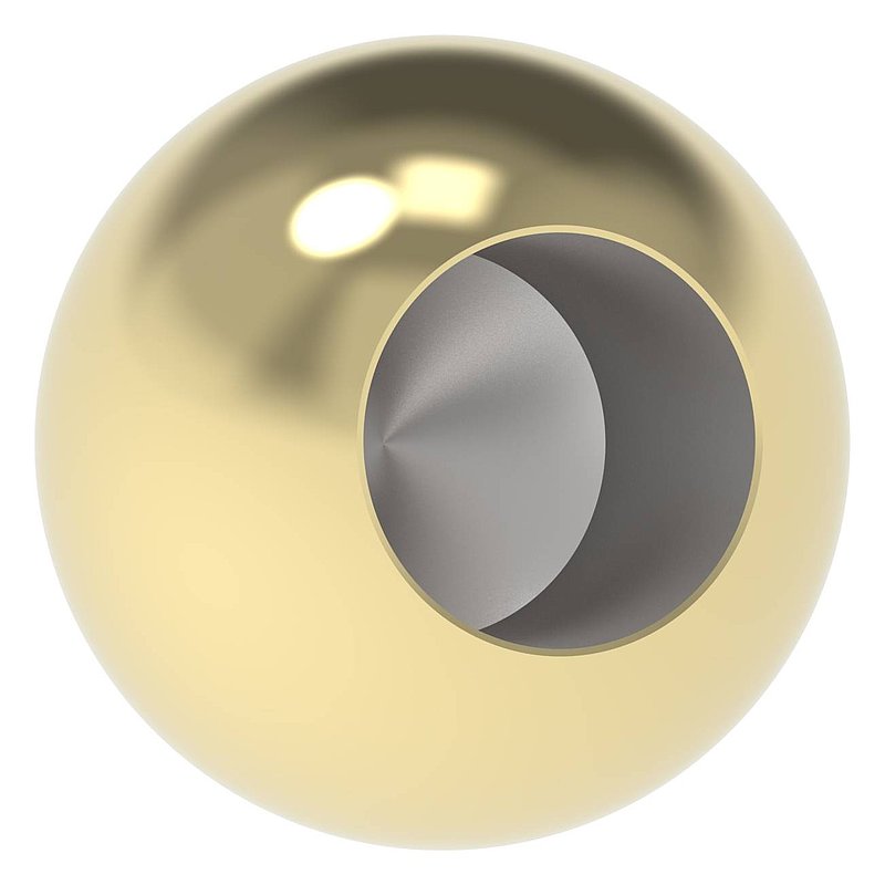 Boule laiton pleine Ø 25mm avec trou borgne Ø 12,2mm