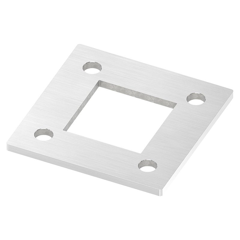 Anchor plate, 120x120x6mm, with longitudinal grinding, AISI304