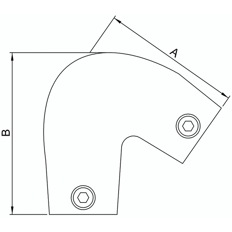 Bogen, variabel 40 - 70°, für Rohr Ø 48,3mm