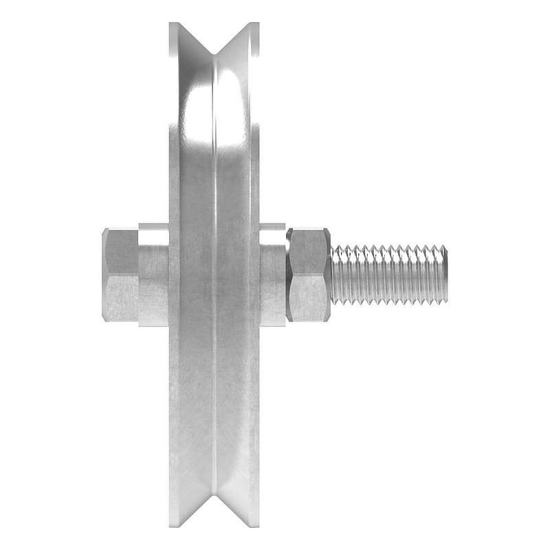 Sliding door roller with V-groove