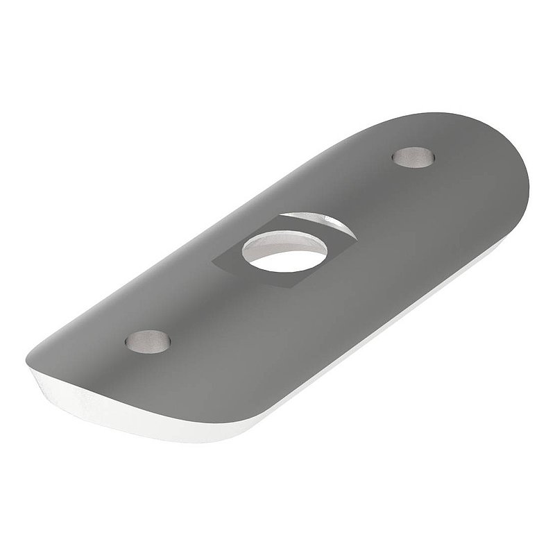 Handrail connection plate, 33.7 mm, for riveting, AISI304