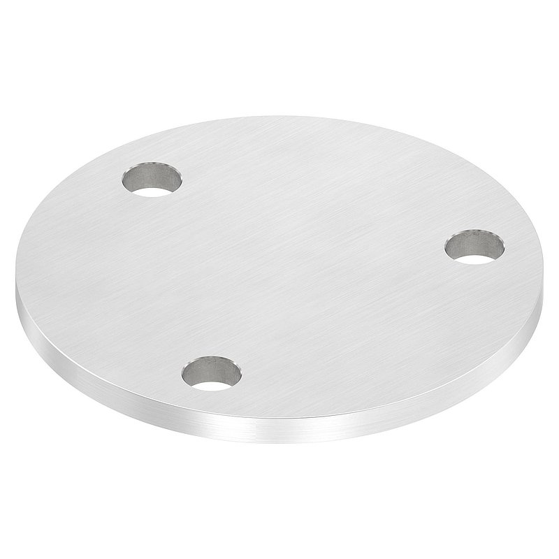Anchor plate Ø 100x6mm, with longitudinal grinding, AISI316