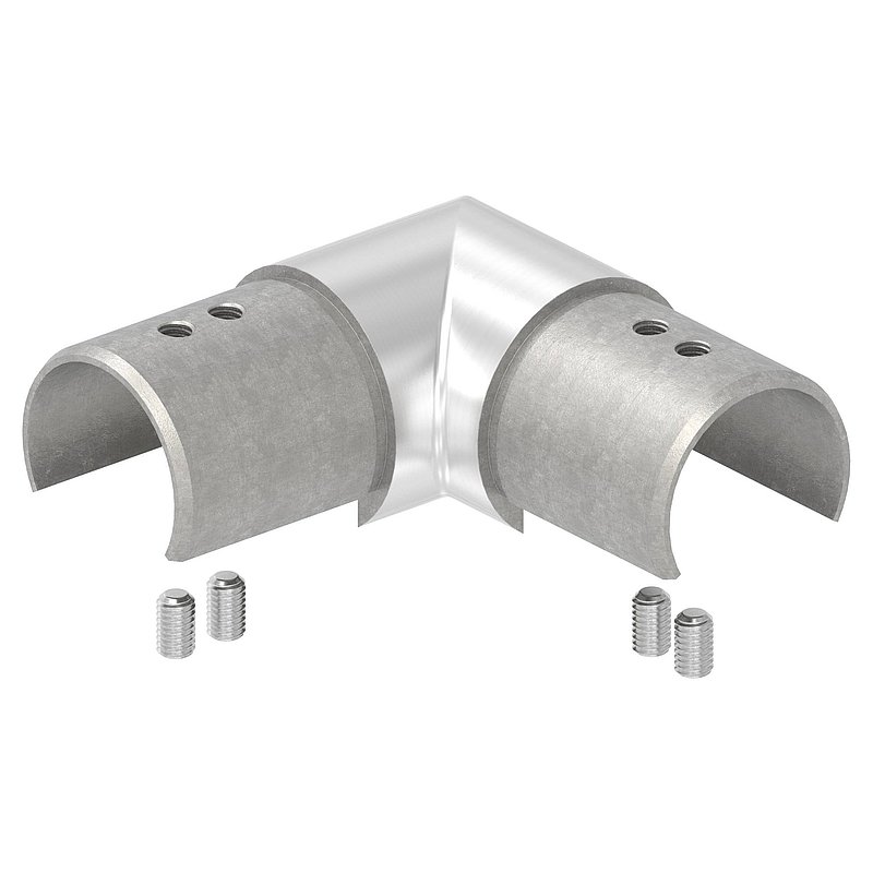 Raccord angle horizontal à 90°, pour Ø 42,4mm, V4A