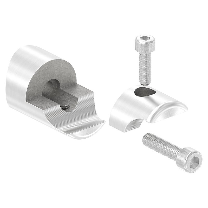 Halter für rundes Klemmprofil 18mm Anschluss: 42,4mm, V2A